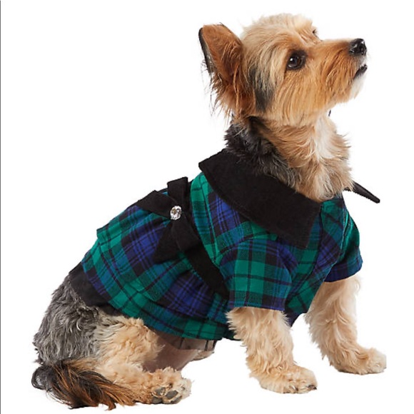 New rhinestone plaid dog dress clothes - Picture 3 of 3